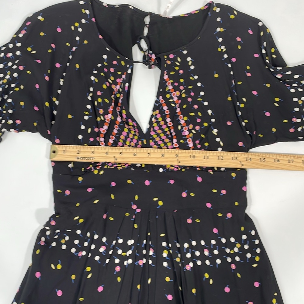 Free People Coryn Mini Dress Size 6 Ling Sleeve Open Back EUC - Picture 6 of 15